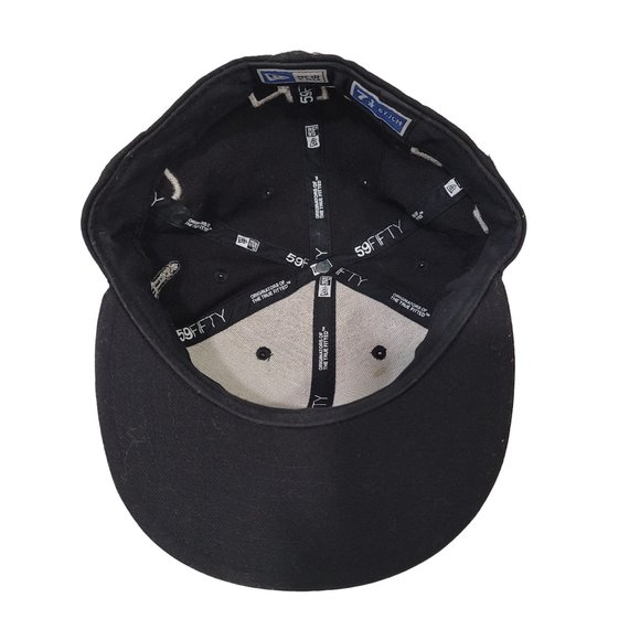 Microphone City Wrap Black New Era 59Fifty Flat Bill Fitted Hat 7 1/4 57.7cm - Picture 4 of 7
